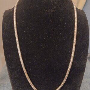 UltraFine 950 Silver Bold Diamond Cut 20" Snake Chain Necklace, 23.6g